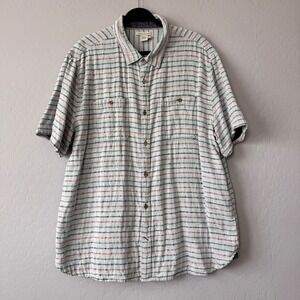 Carbon 2 Cobalt Striped Shirt Short Sleeve Button Up Casual‎ XL